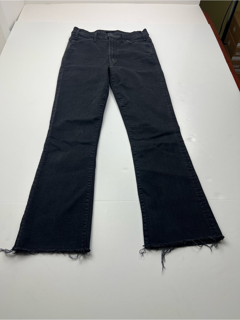 Mother The Hustler Ankle Fray Women's 28 Black Not Guilty Bootcut Denim Jean - Picture 1 of 15
